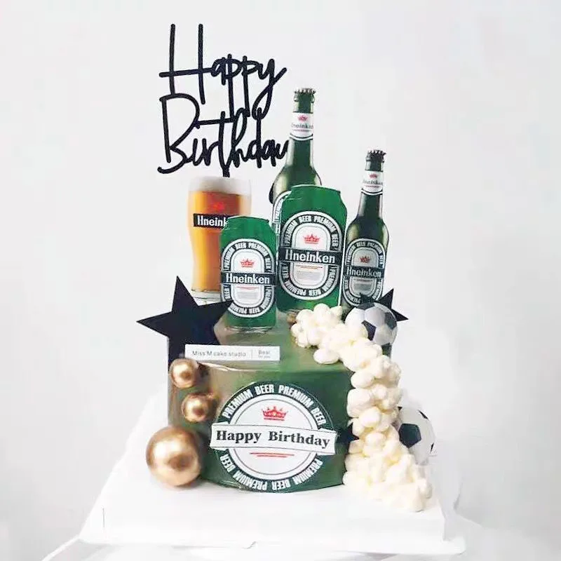 Украшение для торта пивной бумажный набор подключаемый для выпечки Десерт бар платье на день рождения праздничные декоративные флаги