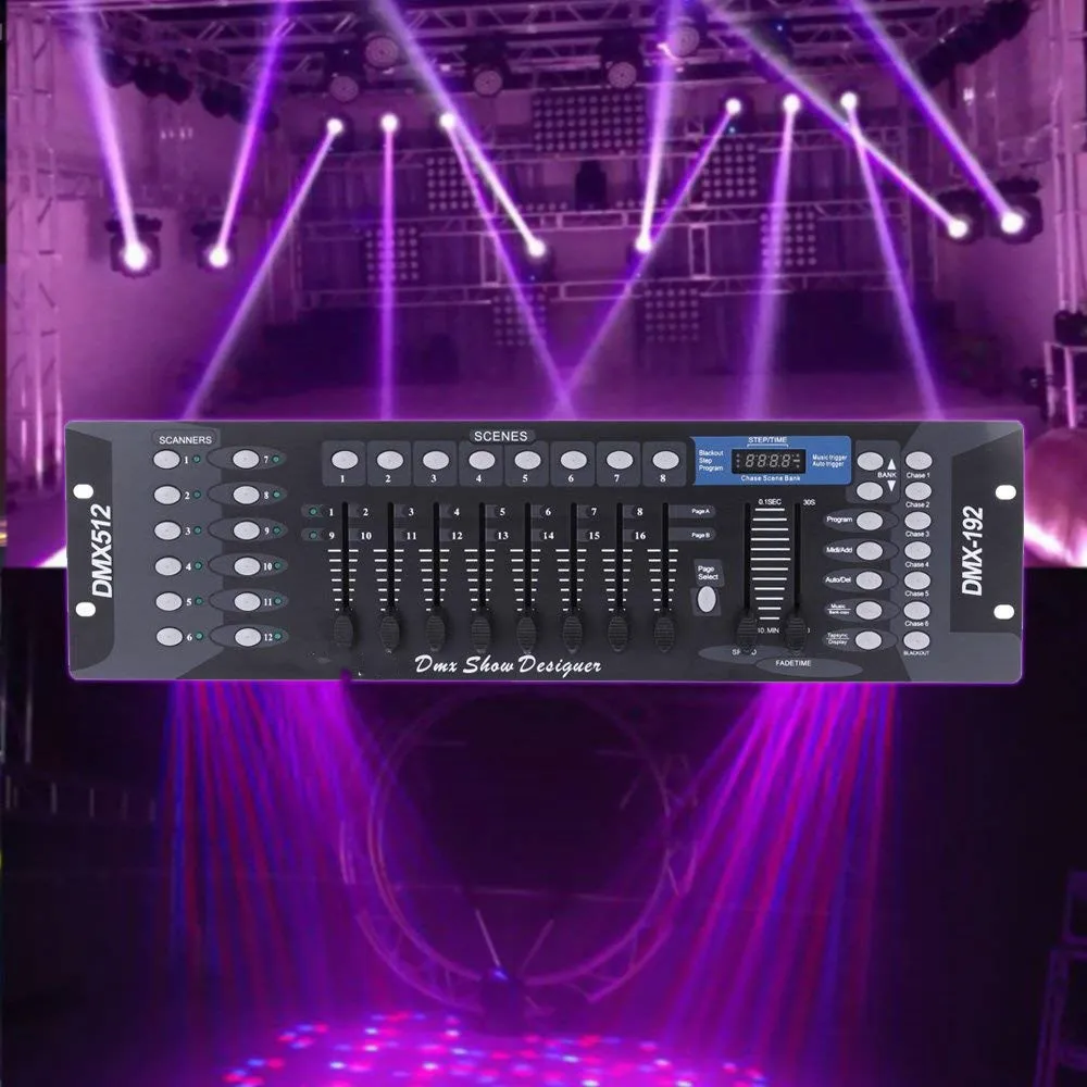 192 Channels DMX512 Controller Console Stage Party DJ Disco Operator Equipment Lighting Control Console