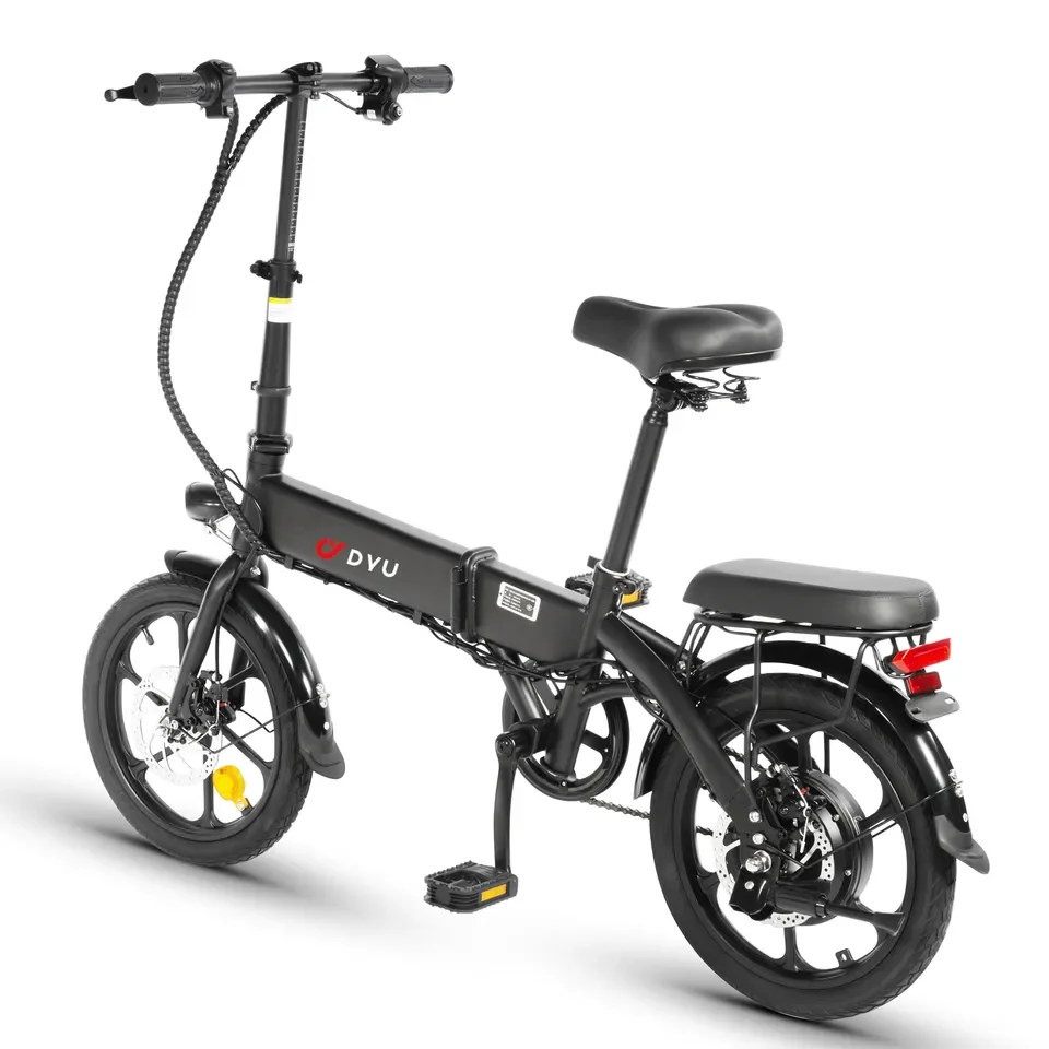 14-inch 36V250W compact folding portable black electric bike electric bicycles for adults