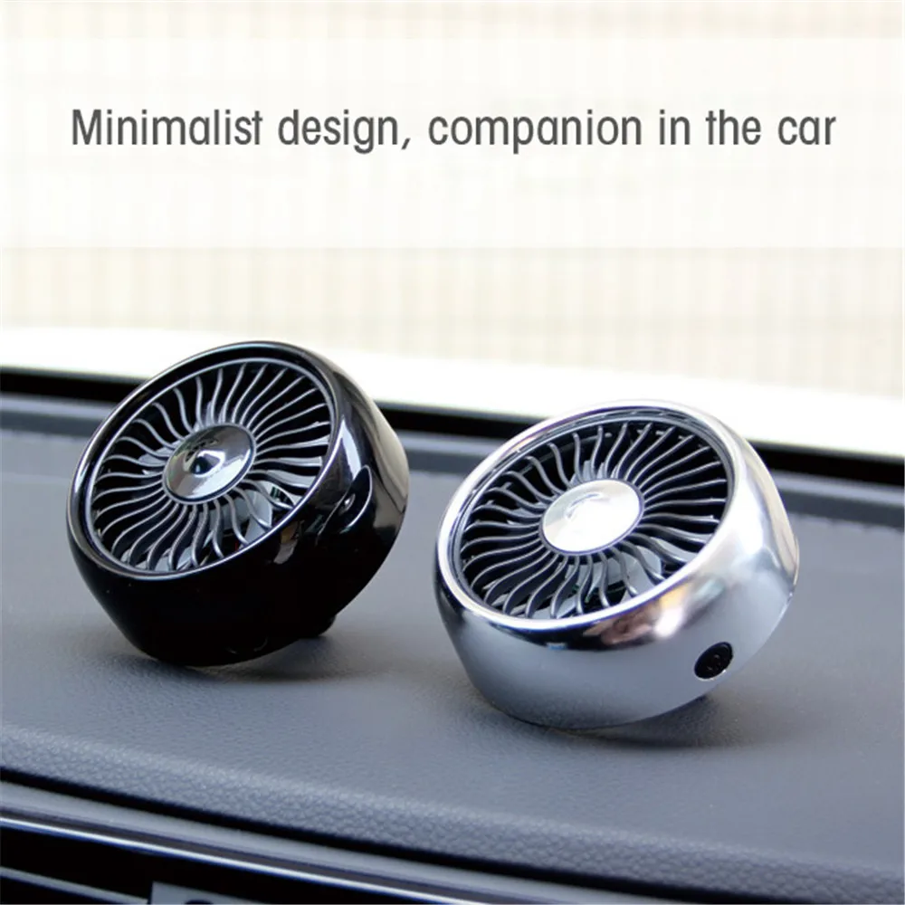 Powerful 3 Gears Car Usb Fan 360 Degree Rotatable Led Lights Usb Power Car Auto Cooling Air Fan for Car Air Vent