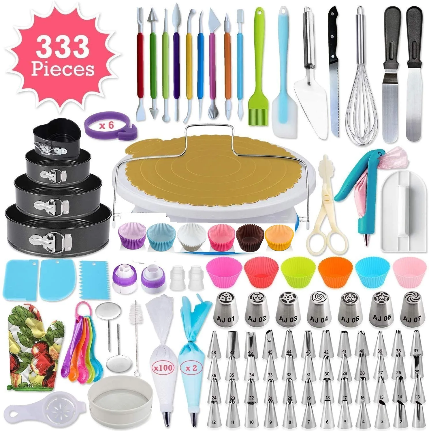 Factory Custom 6-307pcs Cake Decorating Tools Kit Baking Supplies Set
