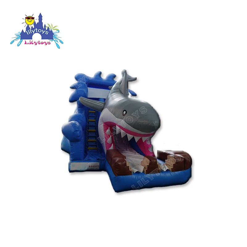 Lilytoys popular shark inflatable water slide and dry slide commercial inflatable slides for party rentals