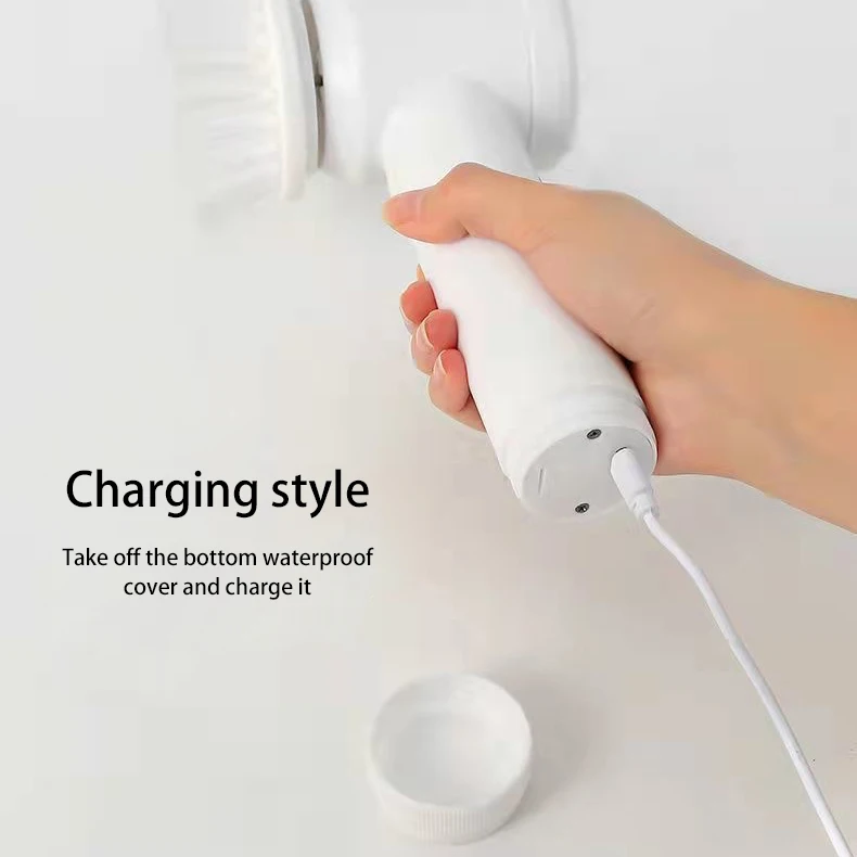 New household kitchen handheld wireless multifunctional electric cleaning scrub dishwashing brush five-piece set