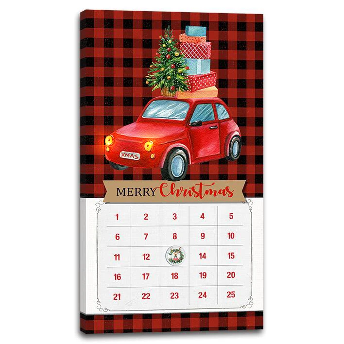 Classical decorative wooden wall calendar Christmas advent calendar wall decoration digital wall calendar