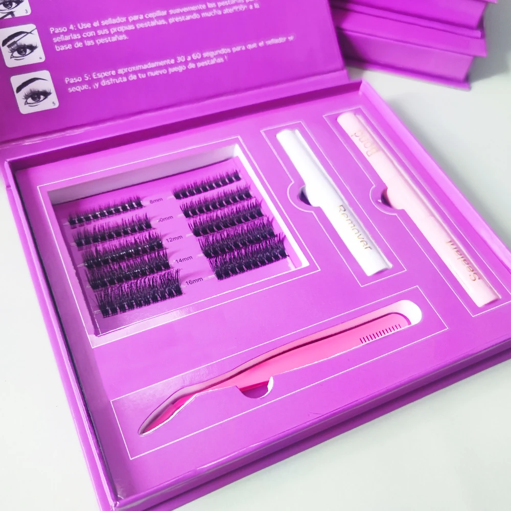 Medylashes Wholesale Diy Eyelash Trays Fan Lash Clusters Single Cluster Eyelashes for cluster diy lashes bond and seal lash glue