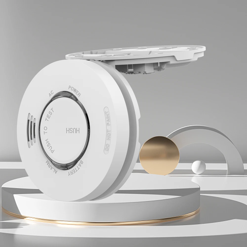 Ac 220v Main Power Dc 9v Backup Battery With Wired And Rf Interconnection Photoelectric Smoke Alarm