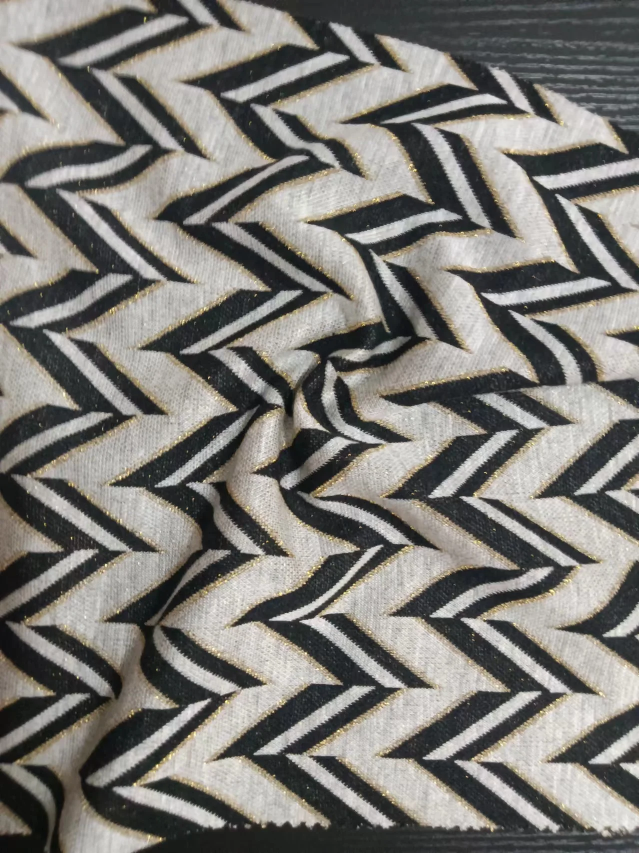 3017#Knitted jacquard fabric with customized pattern, color woven stripe pattern