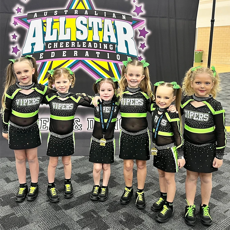 Normzl buyer show colorful cheerl dance costumes wholesale custom cheerleader outfits girls rhinestone cheerleading uniform