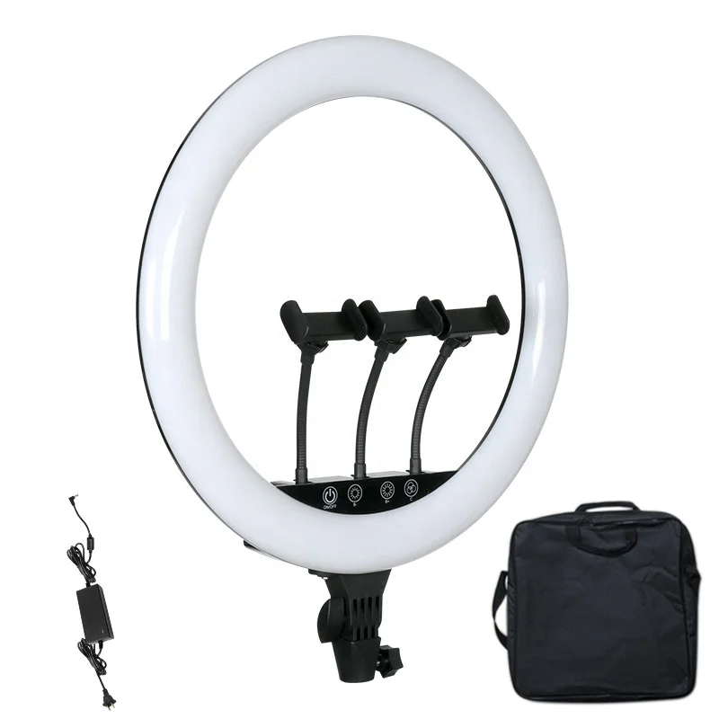 
Led Ring Light 55w Dimmable Photography 18 inch Ring Lamp With Cell Phone Holder For Youtube Makeup 