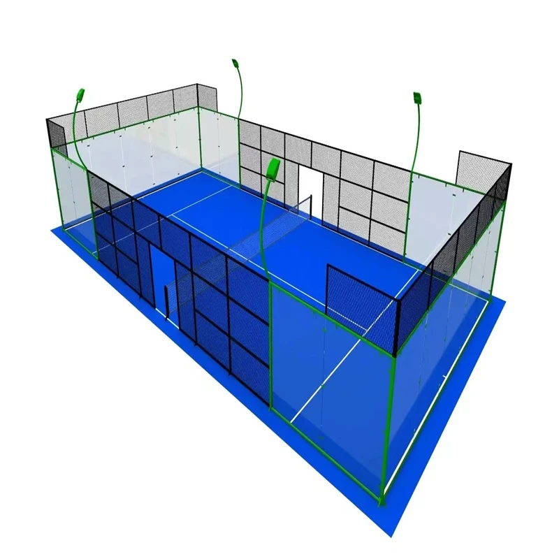Hot Sale Panoramic Padel Tennis Courts Competitive Price Canchas De Padel Indoor Sports Made PP Steel Quality Grass Paddle Court
