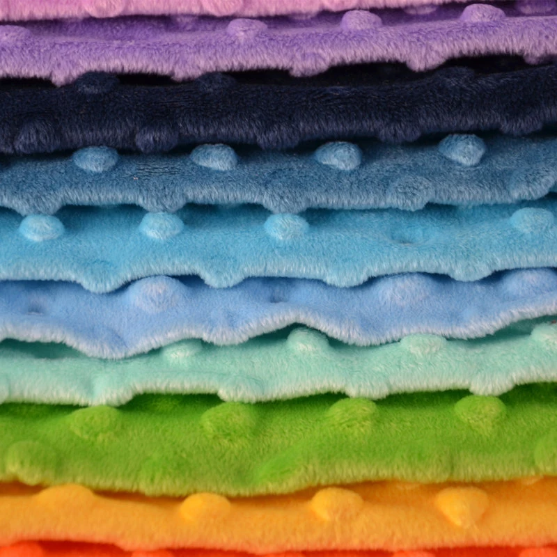 Wholesale 100% Polyester Velvet Fleece Soft Minky Dot Fabric For Baby Blankets