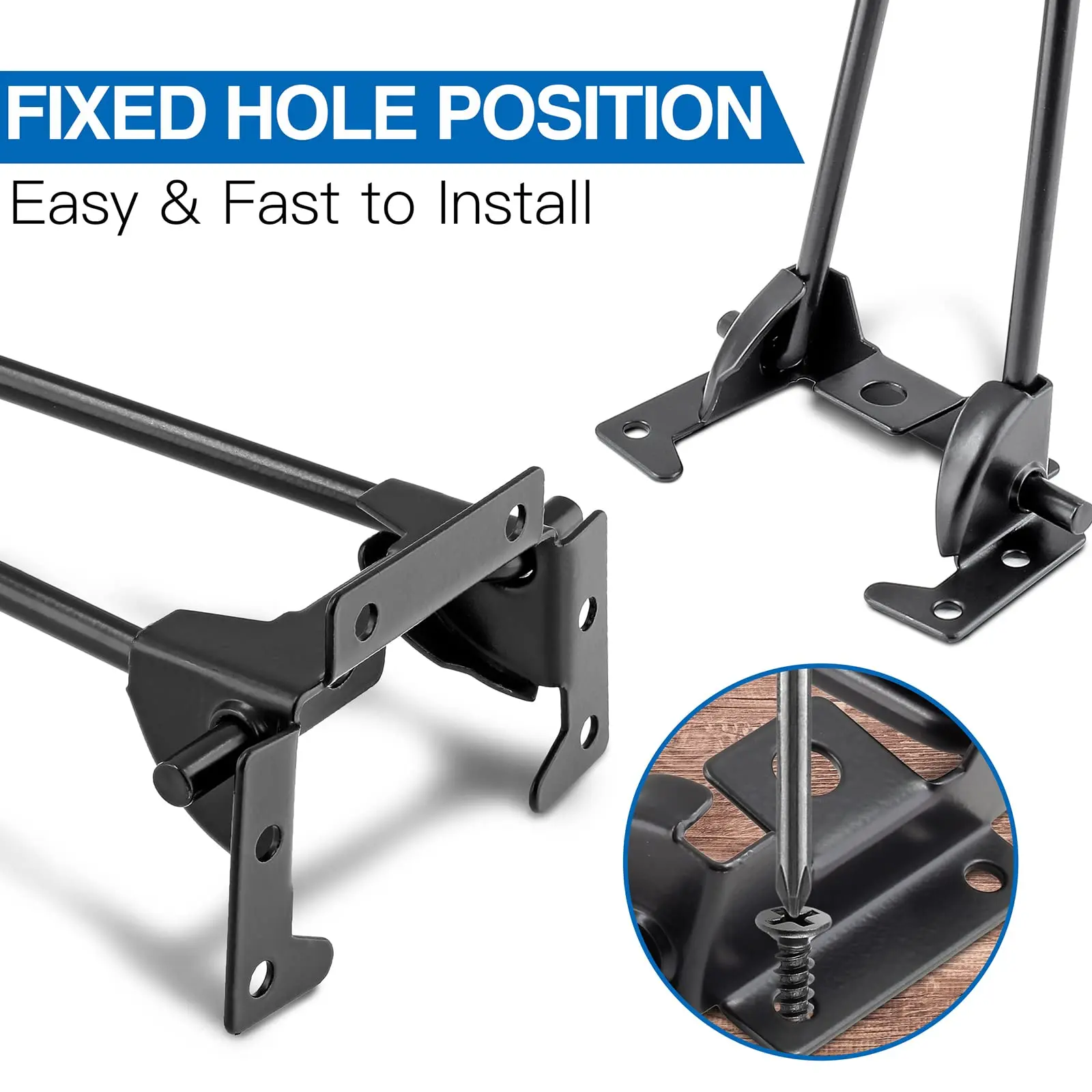 Foldable 4Pcs Hairpin Legs Heavy Duty Easy Install Furniture Black Coffee Folding Table Legs for Desk Bench Chair Home DIY