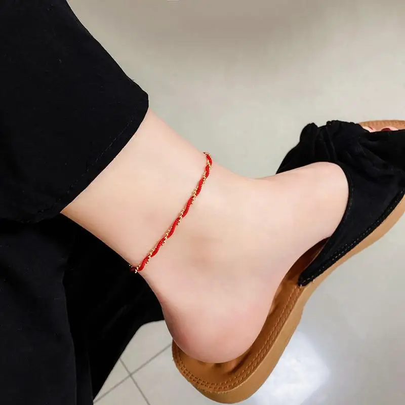 Trendy Charm Cherry Pendant Anklet Bracelet Punk Jewelry Anklets Link Chain Stainless steel Round Ball Bracelet Anklet