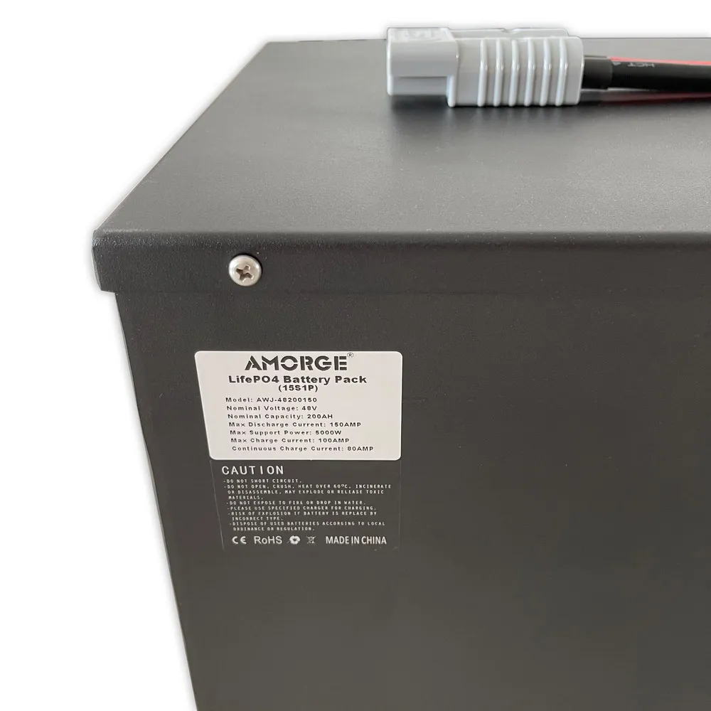 Rechargeable deep cycle Li ion 48V 200AH 150AMP LifePO4 Battery Pack for home solar energy storage