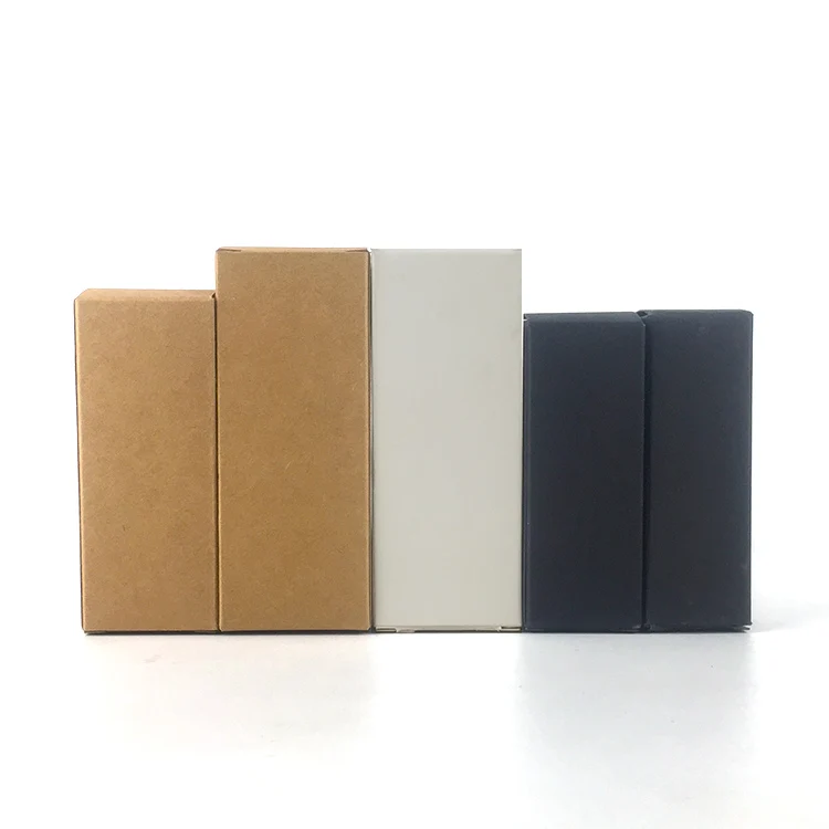 Small Black Craft Kraft Paper Boxes 5ml to 100ml Essential Oil Bottle Packing White and Black Options Available