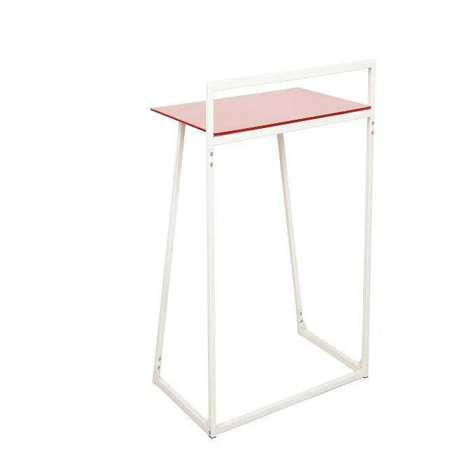 Red Cheap Convertible Metal Gaming Table Bedroom Gamer Computer Table with Pink Finish