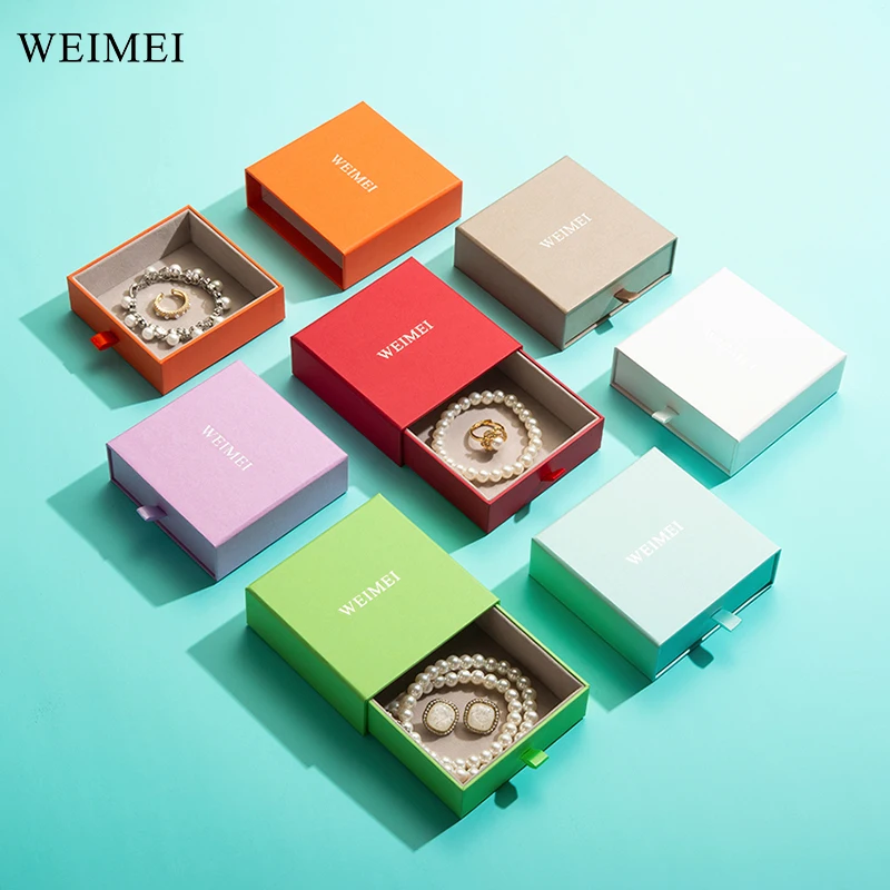 WEIMEI Pendant Necklace Ring Storage Custom Logo Cardboard Paper Drawer Gift Jewelry Box Jewelry Packaging Box