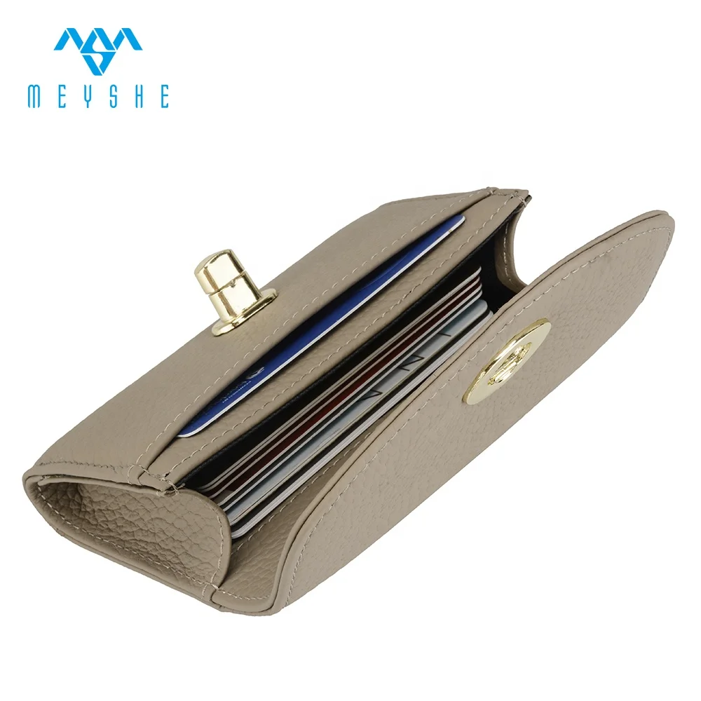Factory Custom Luxury Business Credit Card Holder New Designer Genuine Leather RFID Feature Embroidered Logo Name Card for Men