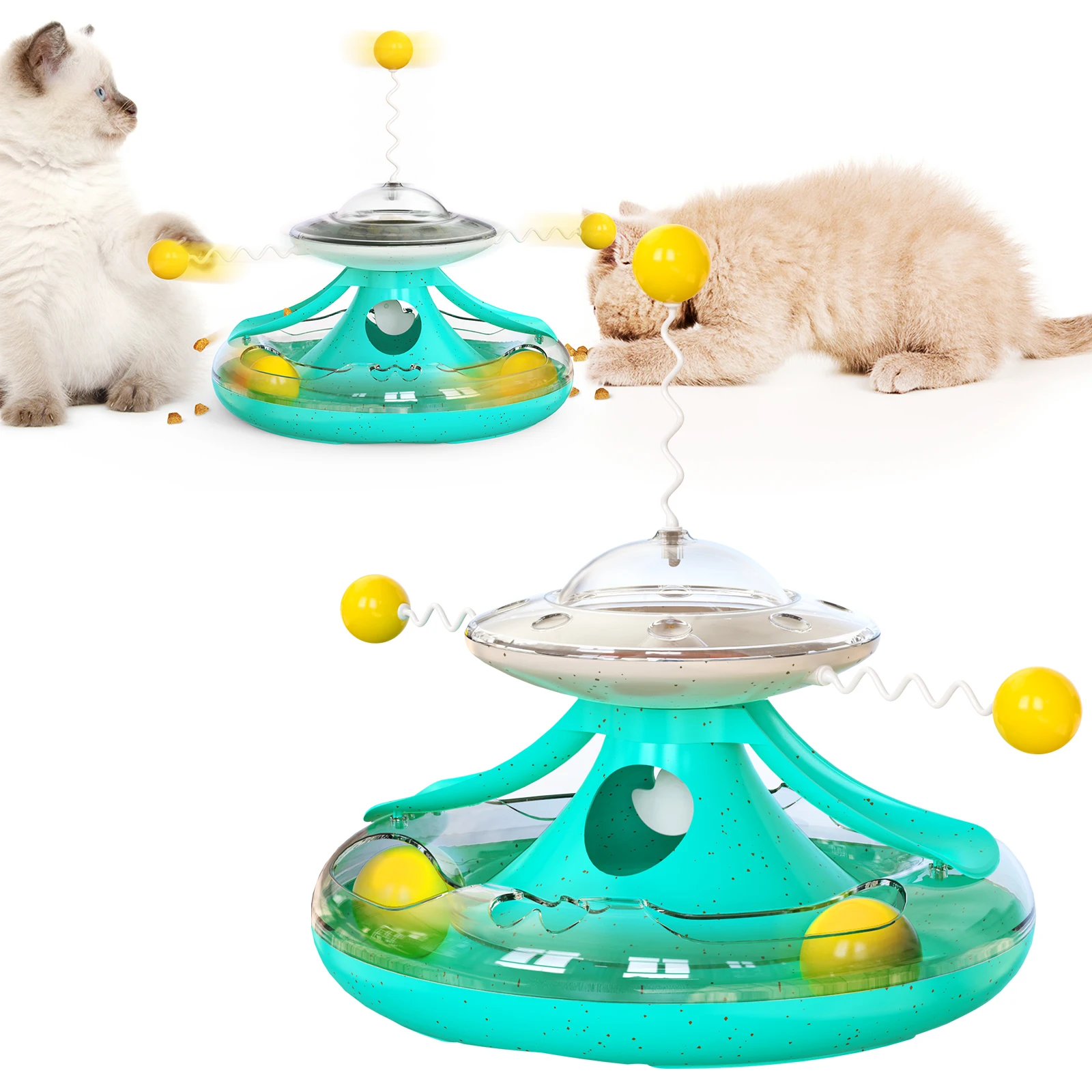 2023 factory direct sale new hot style kitten tumbler cat track  turntable leaky food toy teaser cat baseball