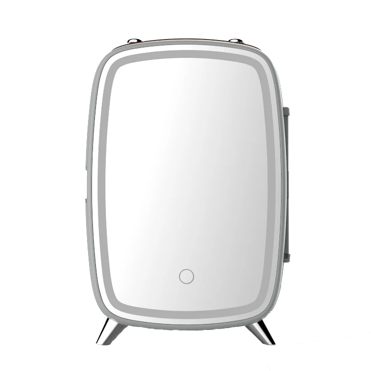 2022 New 6l Portable Mirrored Beauty Mini Skincare Fridge With Led Lighting Makeup Mirror