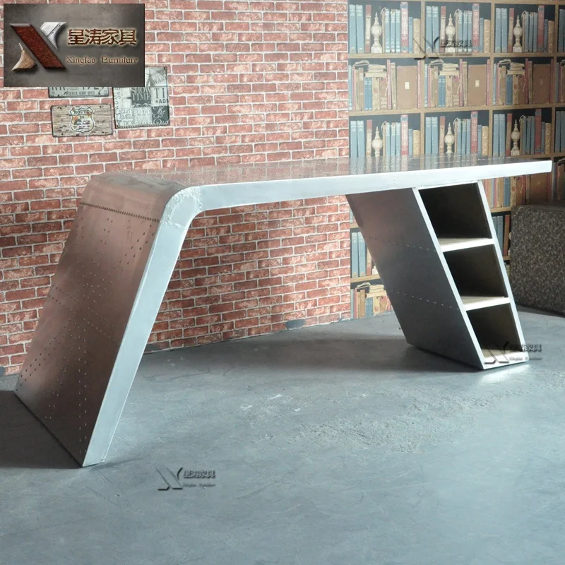 Factory Price Aircraft Wing Design Aluminum aviator Desk Coffee Table with Modern Office Aviation Furniture