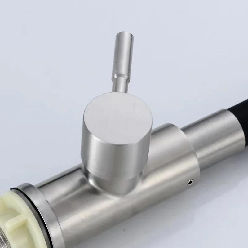 Factory Wholesale Stainless Steel Kitchen Faucet Black Drop Down 360 Degree Rotating Sink Tap Single Cold Water Faucets