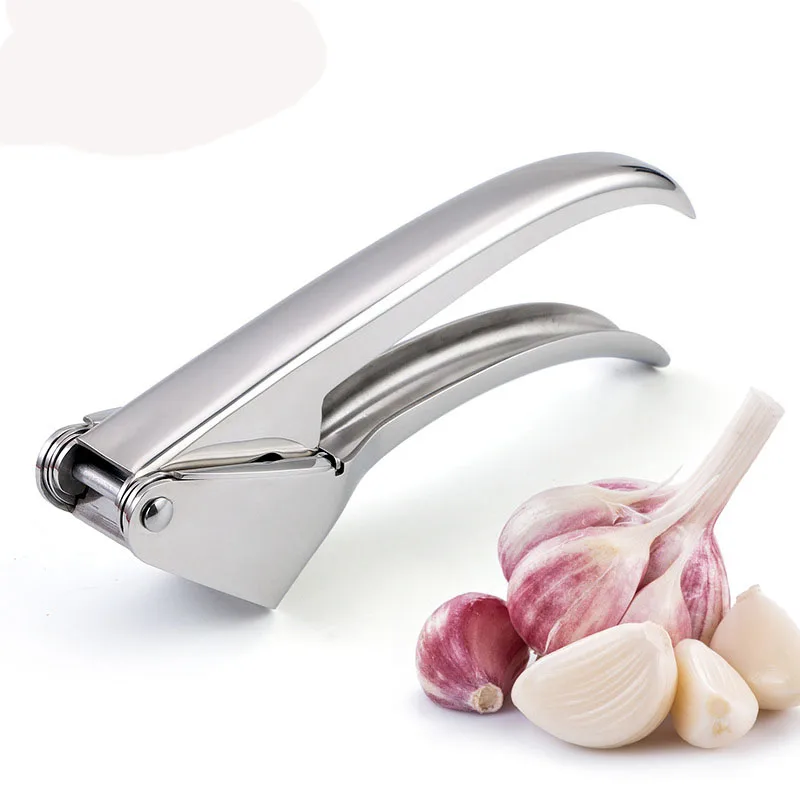 Garlic Press Stainless Steel Garlic Chopper Ergonomic Handle , Garlic Crusher Easy Clean, Squeeze Ginger