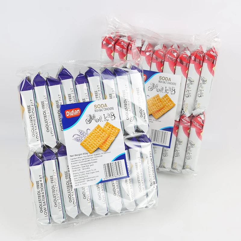 hot selling new package delicious sugar free biscuit milk salt soda cracker