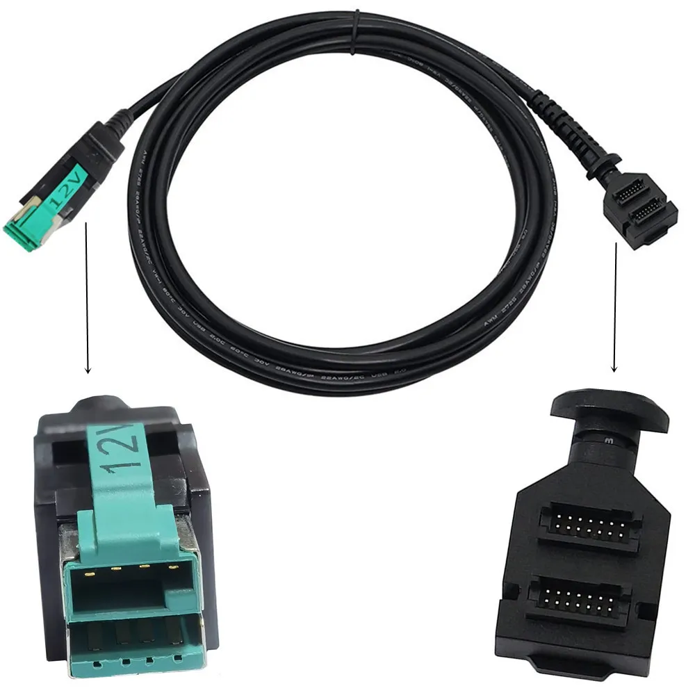 Factory 12V powered usb 8P for Verifone VX820 dual 14pin IDC  2m