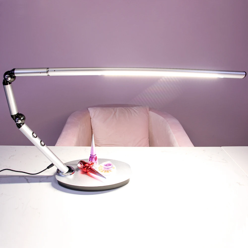Professional Salon Use Warm Light Cold Light 360 Degree Adjustable USB Port LED Table Lamp with Stable Base