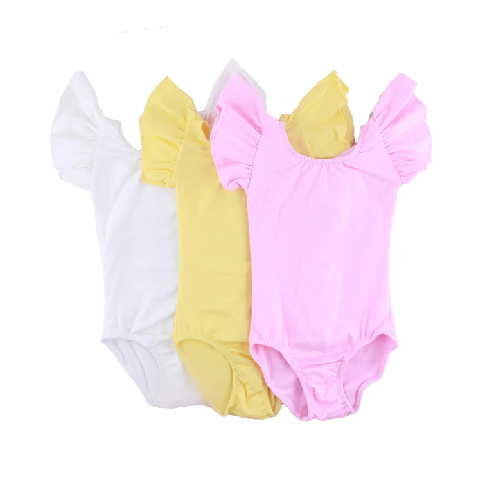 Flutter Sleeve Kids Dance Ballet Baby Clothes Baby Girls Toddler Solid Gymnastics Leotard