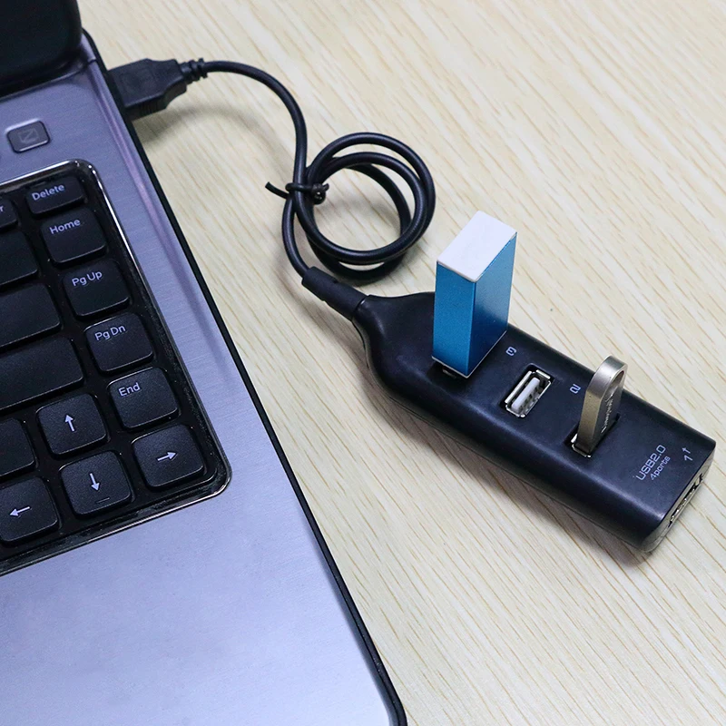 Высокоскоростной Универсальный USB-концентратор 4 порта USB 2 0 концентратор с кабелем мини-концентратор разветвитель узором Кабель-адаптер для