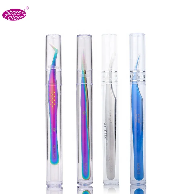 Customized Private Label Logo Curved Eyelashes Extension Tweezer