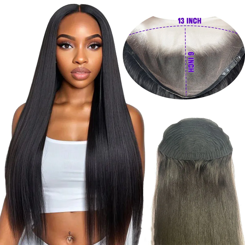 New Design 13x6 HD Swiss Lace Frontal Straight Block Wig Optional Replaceable Tops 10x6 Body Wave Replacement Wigs Human Hair