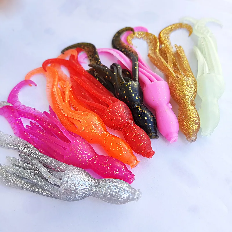 Wholesale fishing lure 10cm 4g soft bait octopus lure squid skirts tpe soft lure