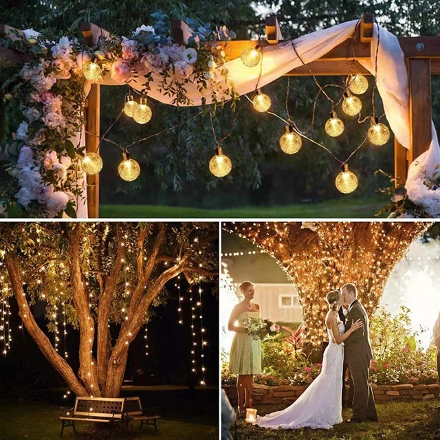 Night Camping Lamps Ip65 Outdoor Waterproof LED Solar String Lights Party Holiday Christmas Decoration