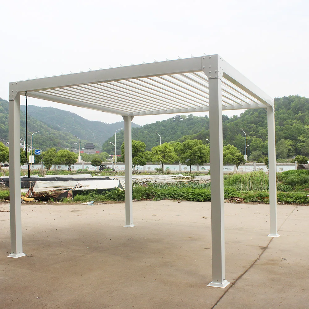Aluminum Bioclimatic Awning Roof Pergola Easy-to-Assemble Waterproof Louver Gazebo for Outdoor Use Metal Frame