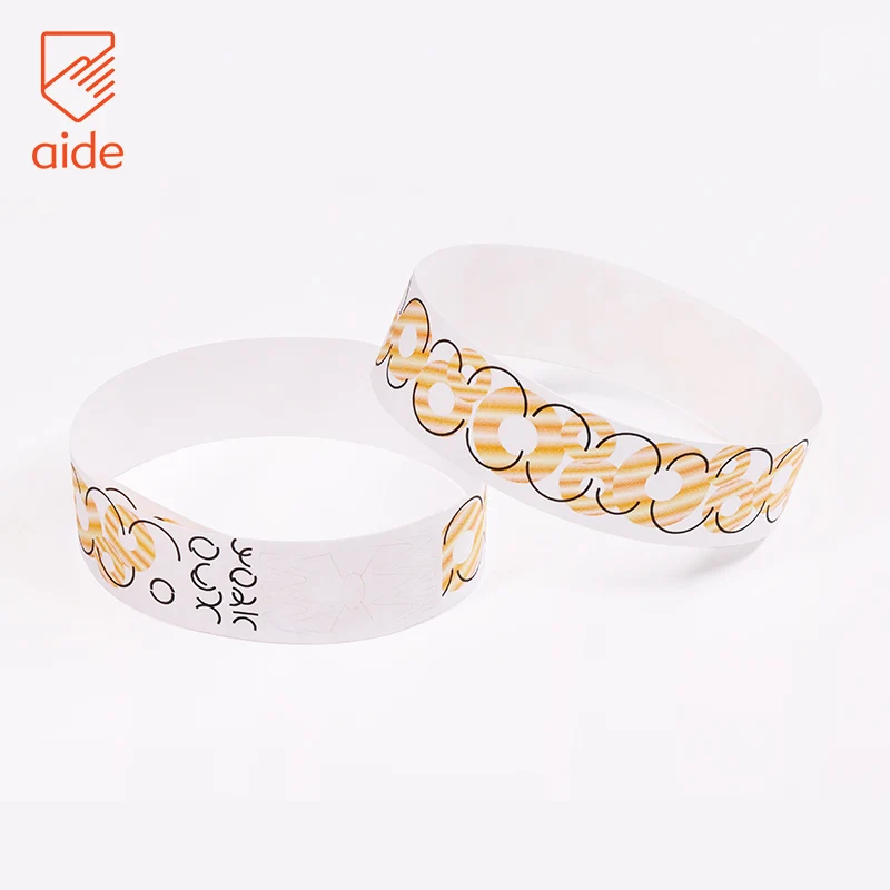 Custom Logo Printed Bracelet Waterproof paper party wristband Tyvek Wristbands for Event Party Supplies