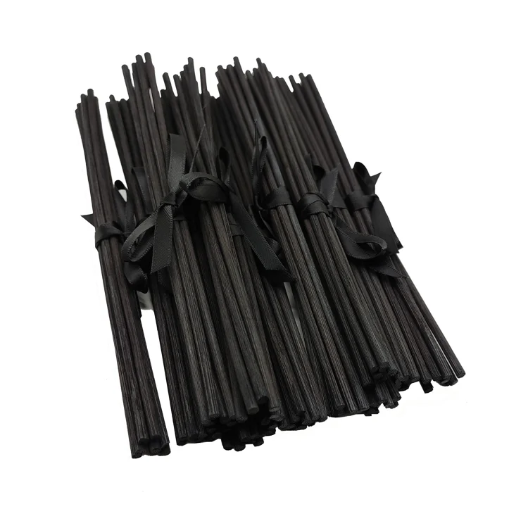 Custom Size Black Wood Rattan Stick Reed Diffuser Sticks Aroma Natural Black Diffuser Reeds
