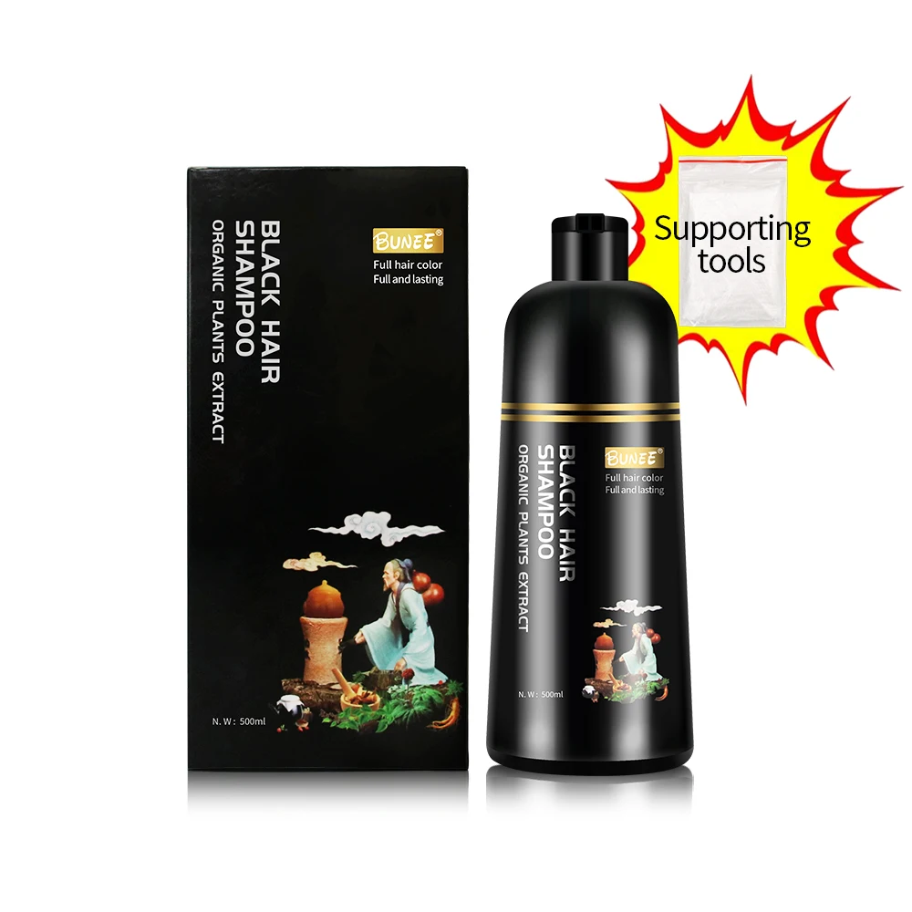Factory Price Black color fast black hair color shampoo
