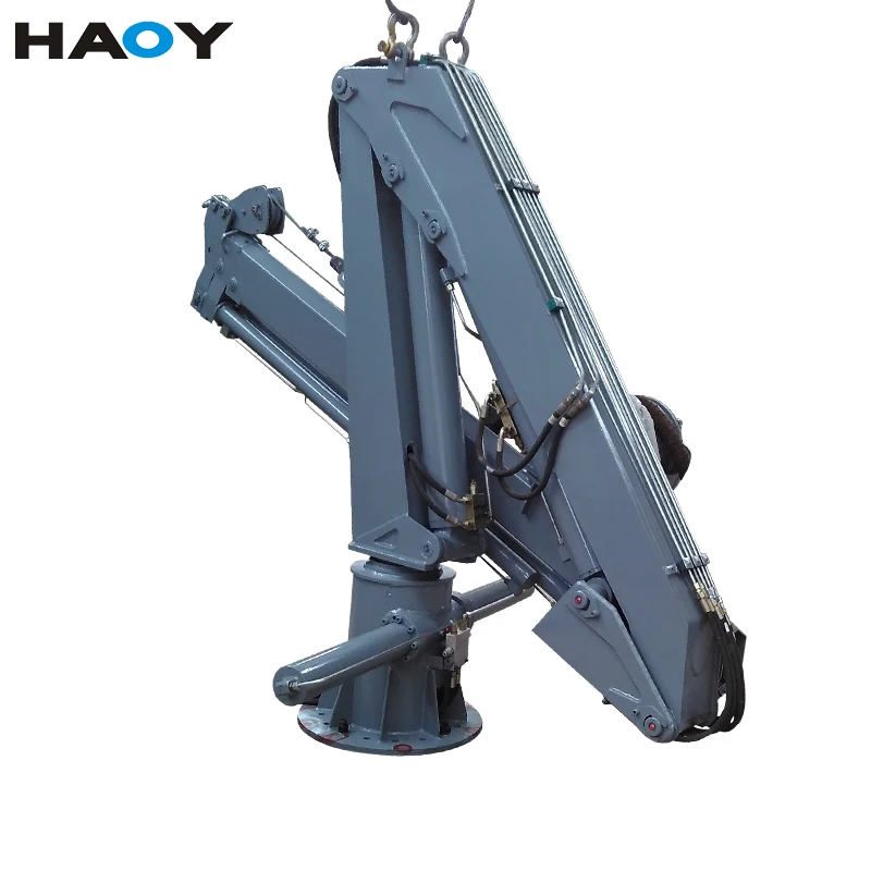 hydraulic jib crane 3ton folding knuckle boom hoist lift crane boat ship deck marine harbor crane for sale