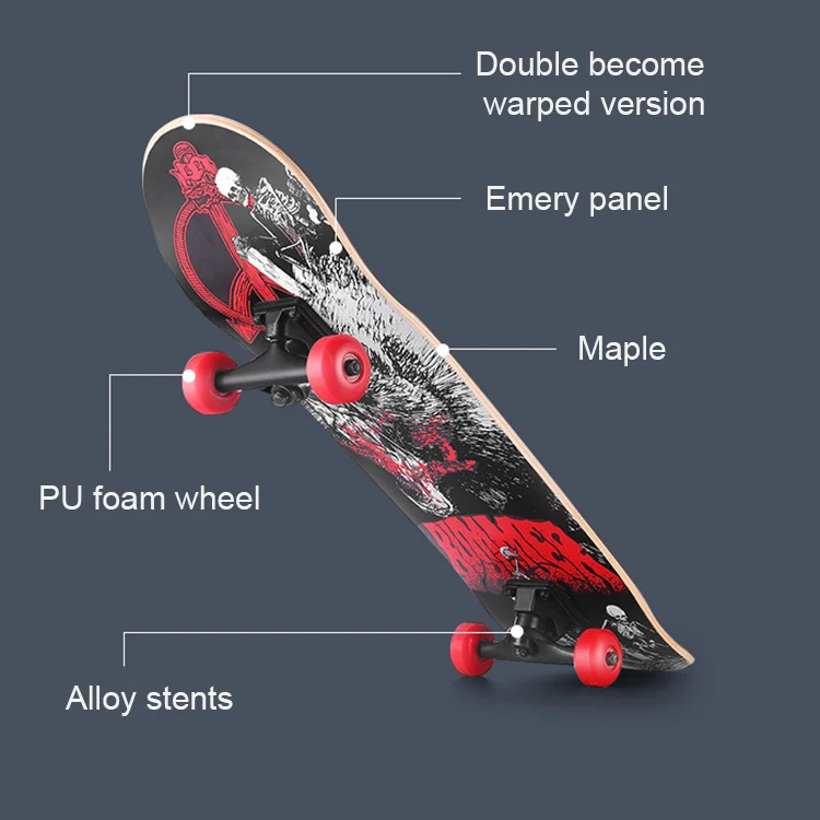 Yohi 2021 Mini Cruiser Skateboard Complete Nickel Board For Teens Adults Boys Girls Kids Beginners Skateboard Set Complete