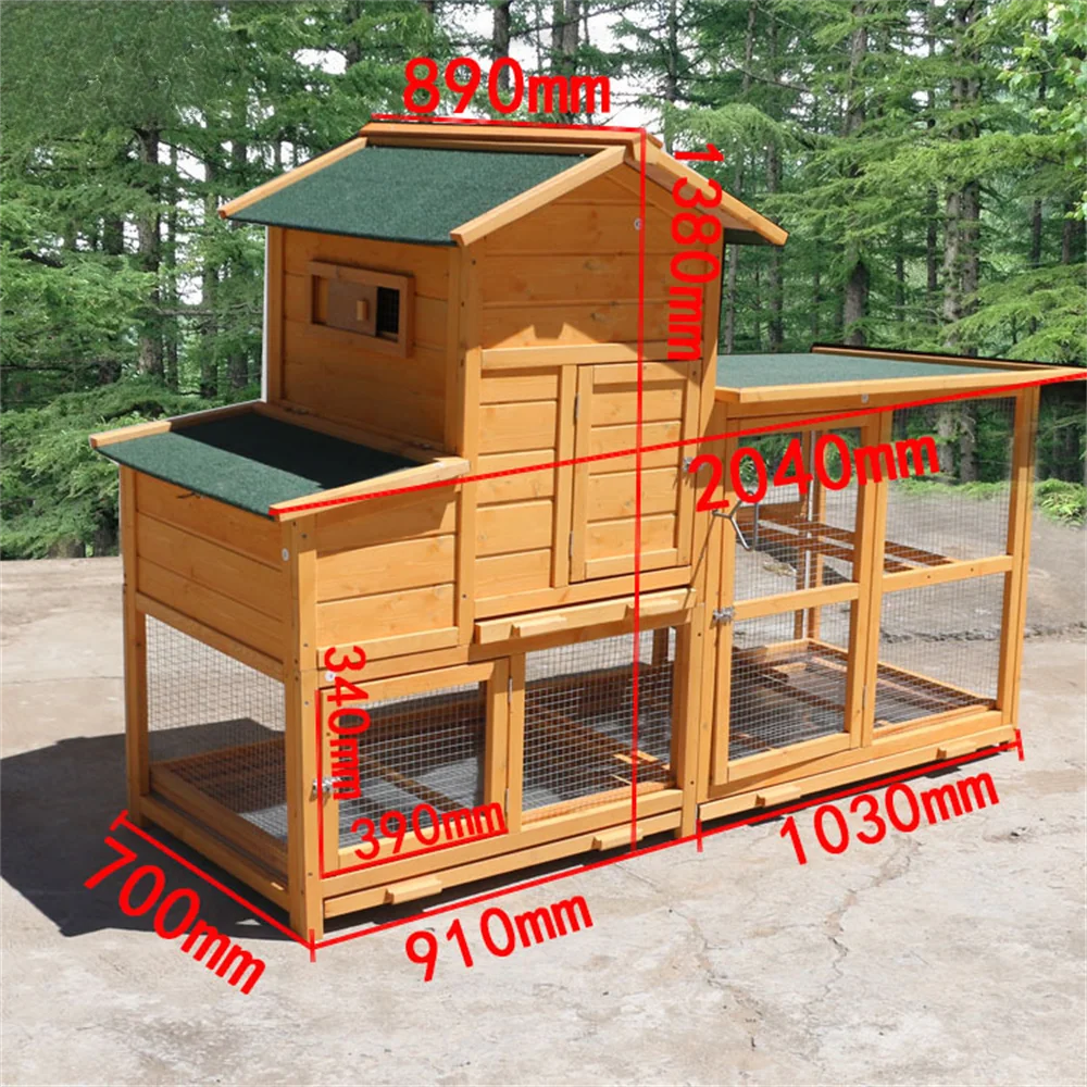 Factory Wooden Chicken Coop large Outdoor Hen House with Shed Box Poultry Cage for Small Animals Duck Rabbit Hen