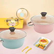 16/20/22/24/26/28/30/32 Cast Iron Non-stick Casserole Induction Bottom Kitchen Cookware Soup Pot