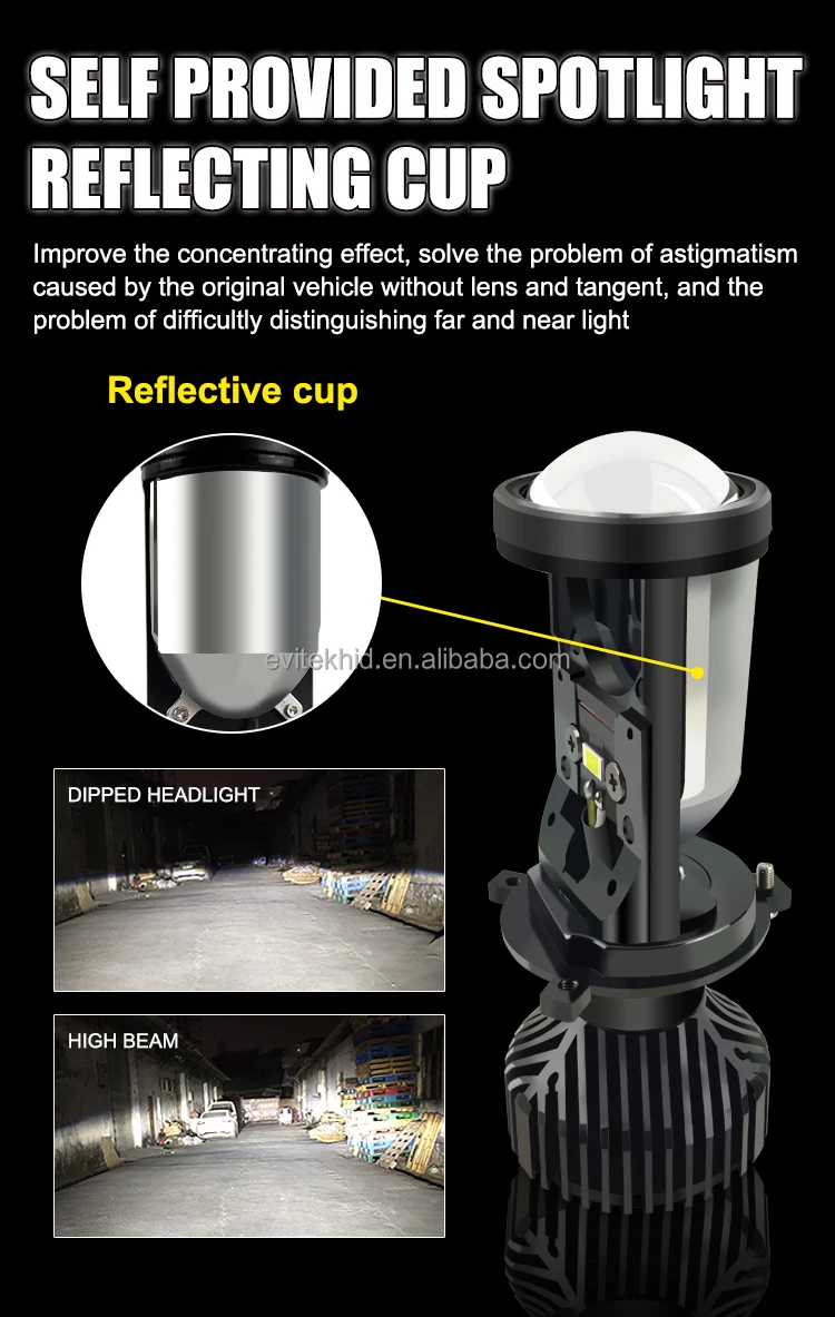 EVITEK super bright 70W 18000LM Y6 Y8 H4 Y9 Y10 H7 9005 H11 H10 led headlight bulbs led lens h4 for universal Auto Cars