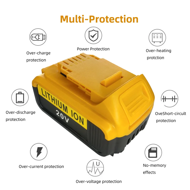 sell like hot cakes replacement dewalt18v battery li ion compatible DCB107 DCB115 DCB118  20v dewalt battery 4ah 5ah 6ah