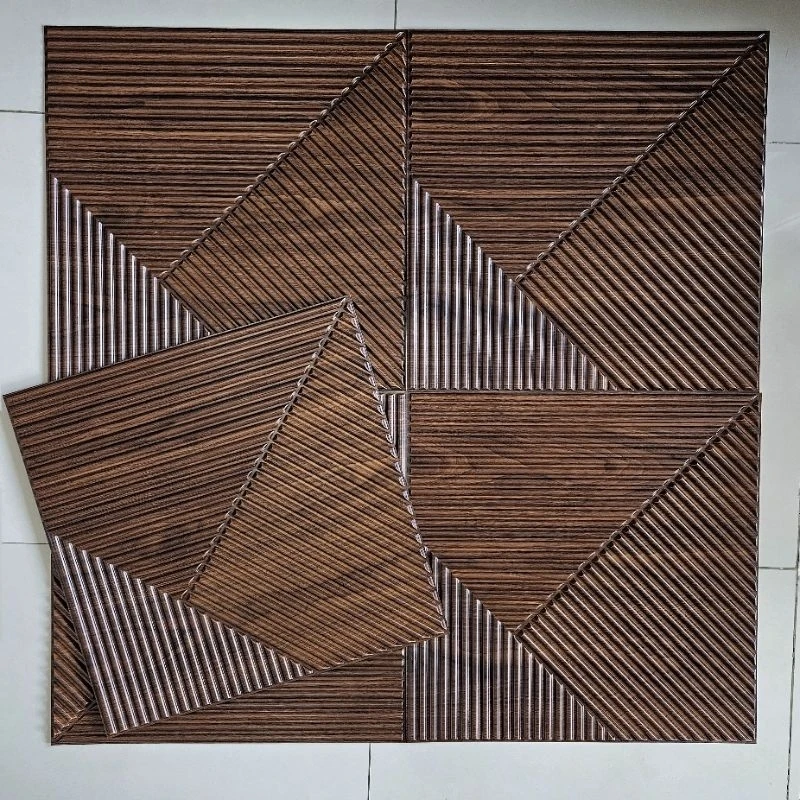 Decoration Interior square 50*50cm wood grain pvc ceiling panels wall panels board 3d pvc