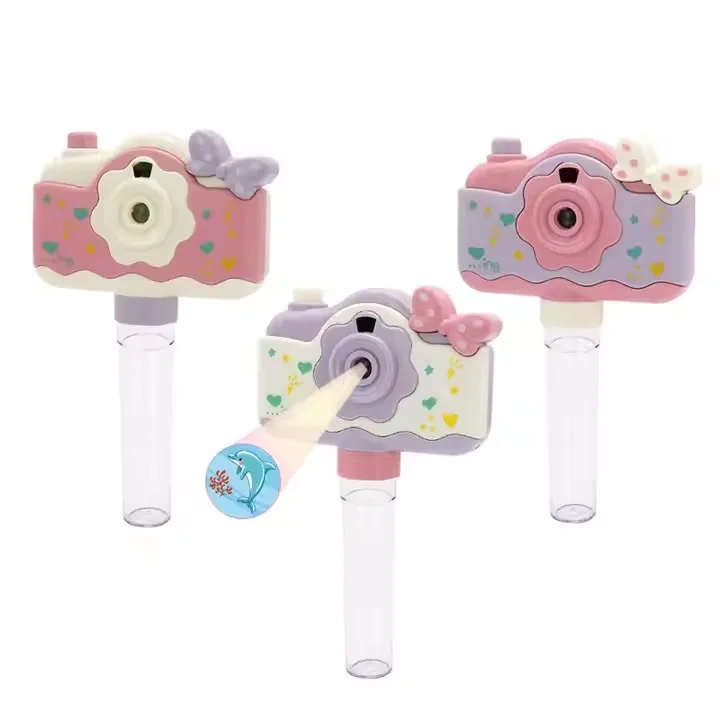 New arrival candy toy cartoon camera projector animal candy tube toy for Kids