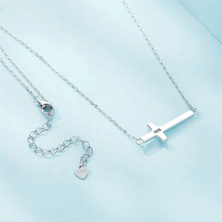 trending fashion jewelry hip hop non tarnish new necklace crafted simple choker women 925 sterling silver cross charm necklaces