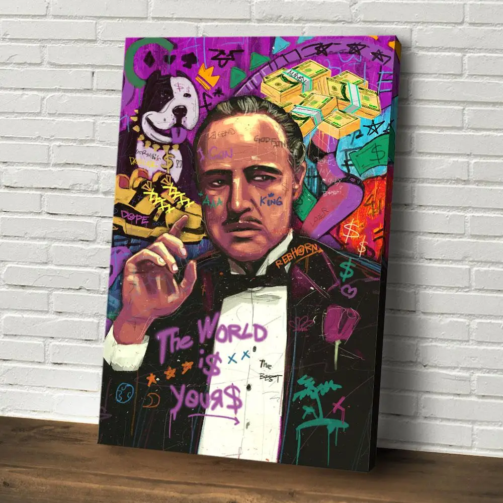 Movie posters Gangsters Canvas Wall Art Gangsters Canvas Print Home Decor Office Decor The Godfather Poster Large Canvas Wall